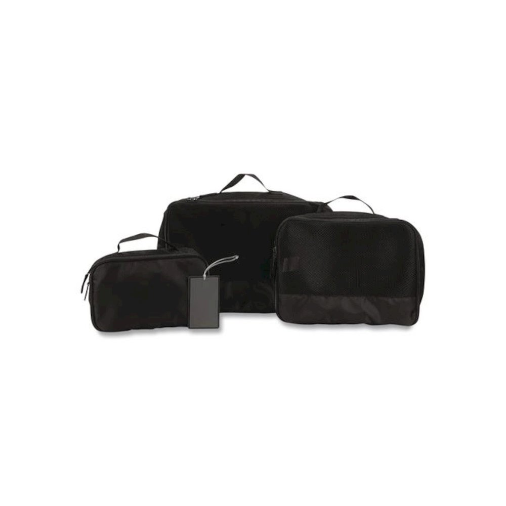 Four-Piece Packing Cube Set, Assorted Sizes, Black. Picture 4