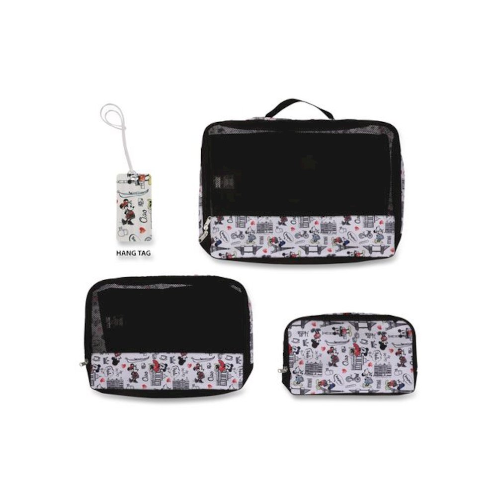 Minie and Mickey Mouse Four-Piece Packing Cube Set, Assorted Sizes. Picture 1