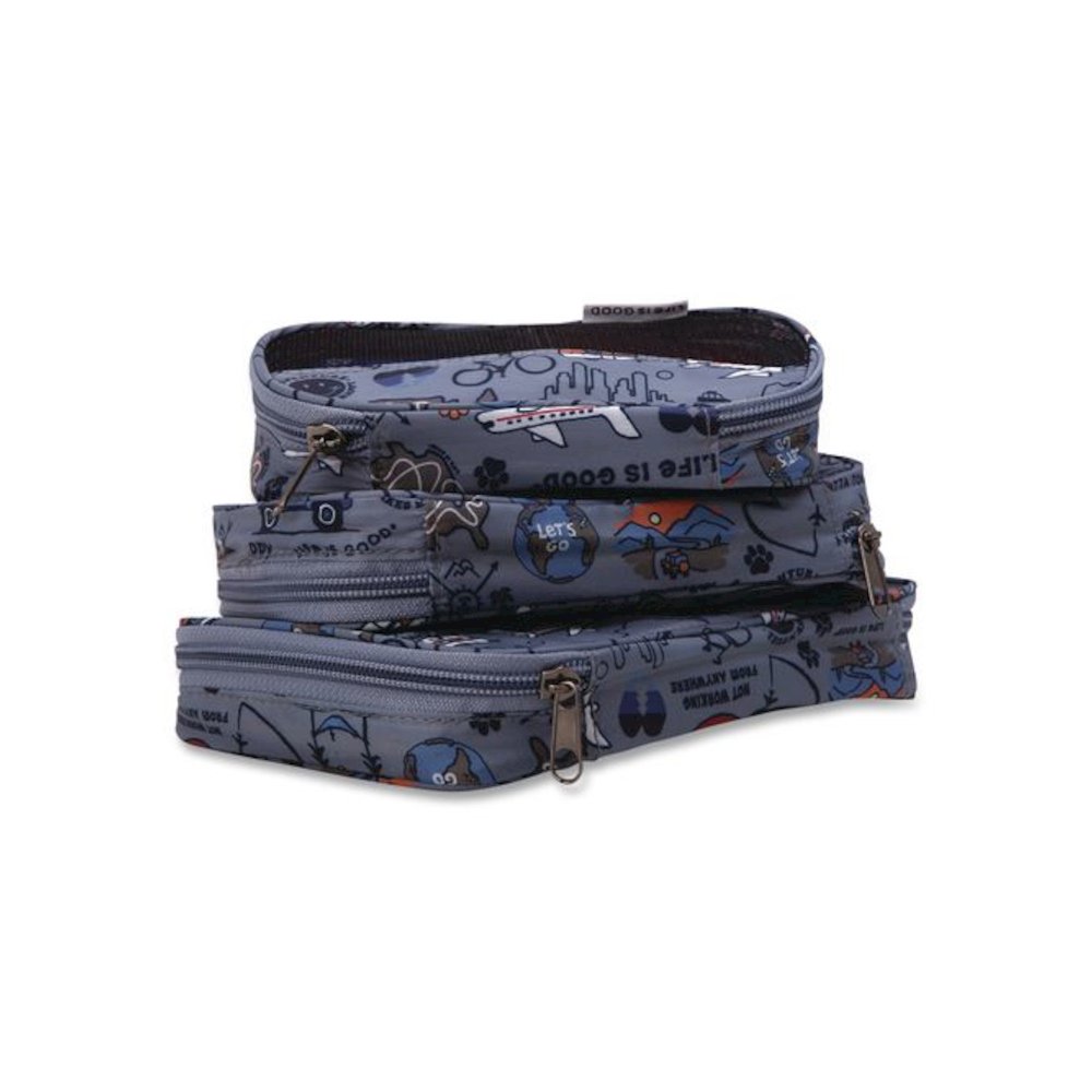 Three-Piece Packing Cube Set, Assorted Sizes, Multicolor. Picture 1