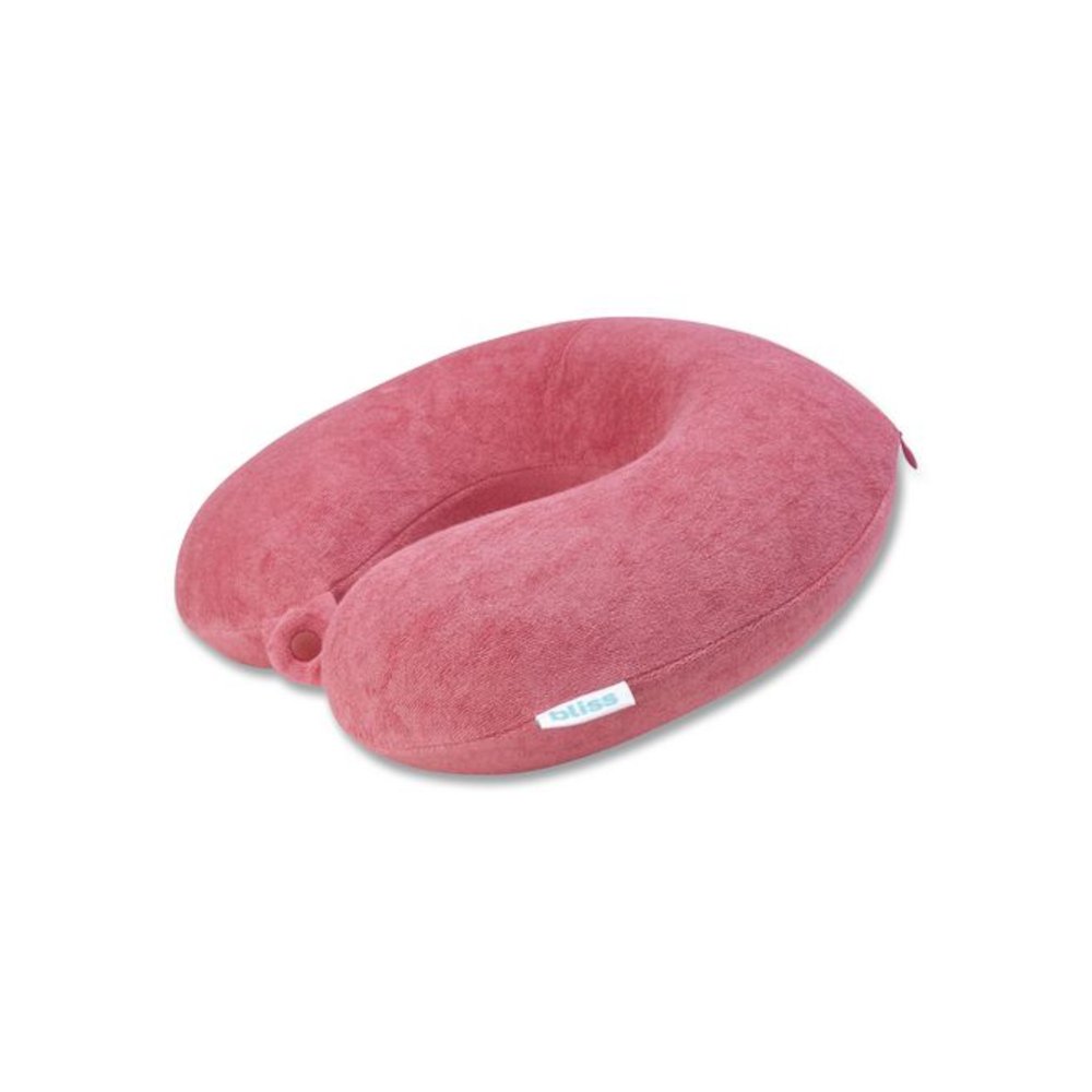 Terry Cloth Neck Pillow, Red. Picture 2