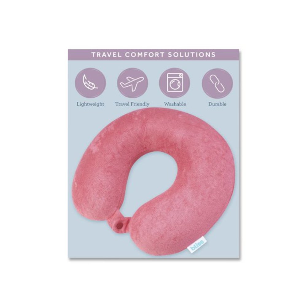 Terry Cloth Neck Pillow, Red. Picture 3