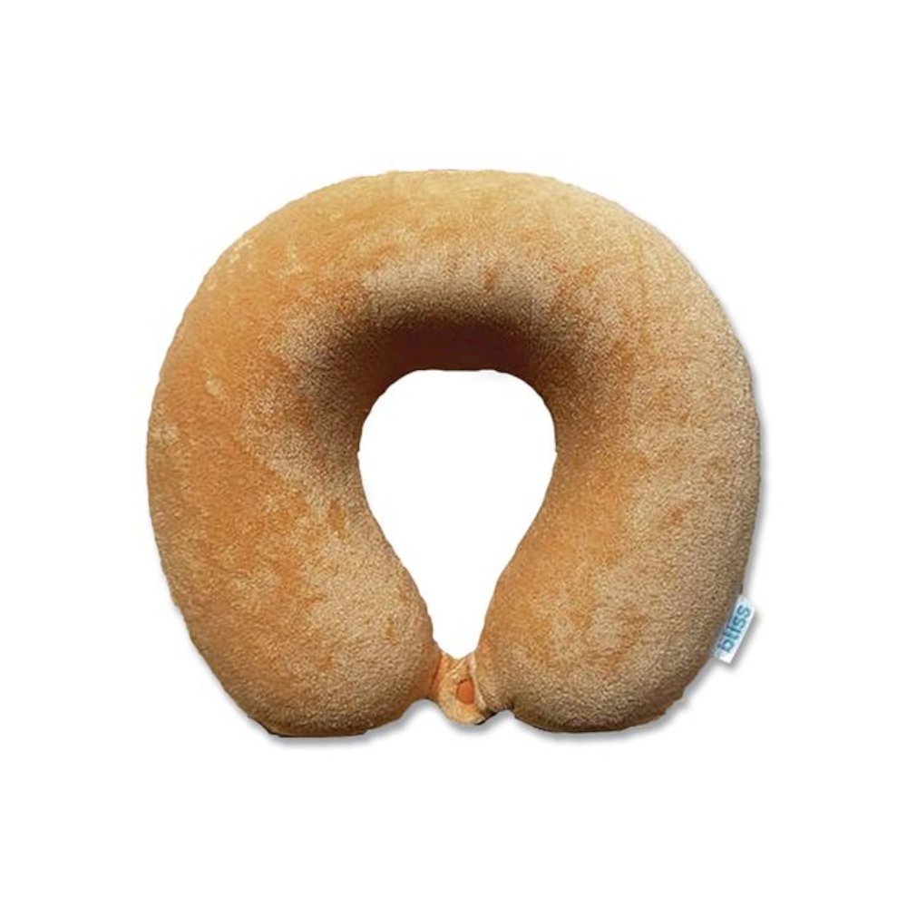 Terry Cloth Neck Pillow, Orange. Picture 1
