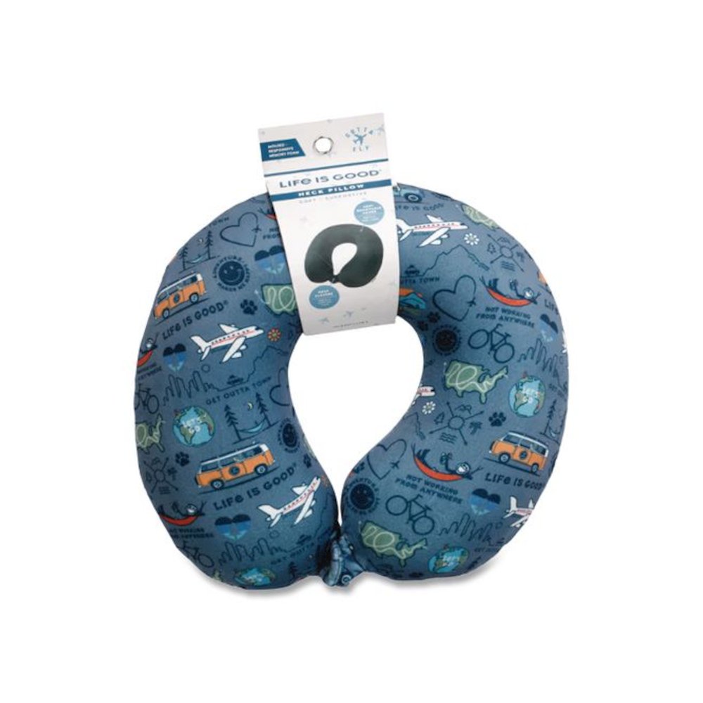 Neck Pillow, Multicolor Travel Print. Picture 2