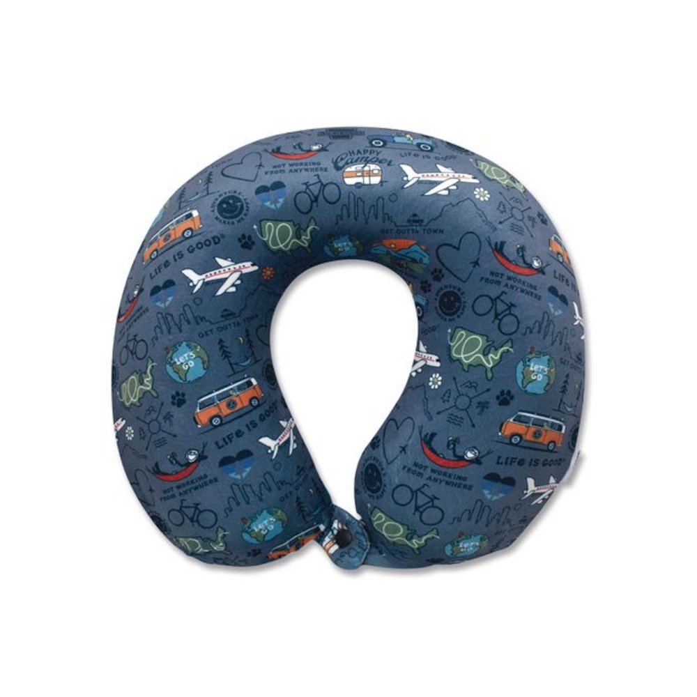 Neck Pillow, Multicolor Travel Print. Picture 1