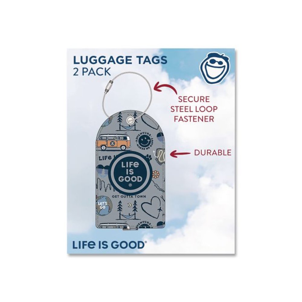 Luggage Tag, Vegan Leather, Multicolor, 2/Pack. Picture 4