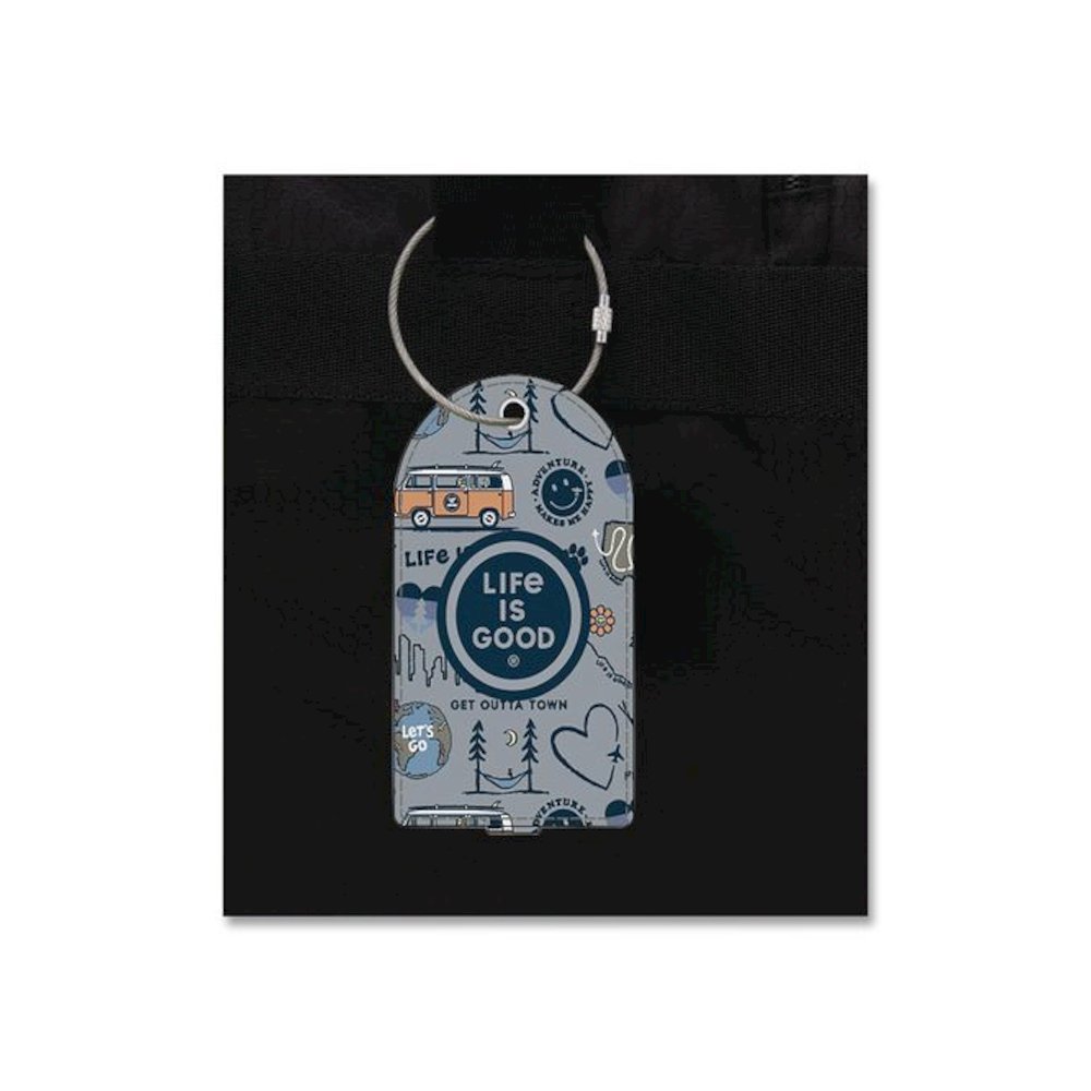 Luggage Tag, Vegan Leather, Multicolor, 2/Pack. Picture 5