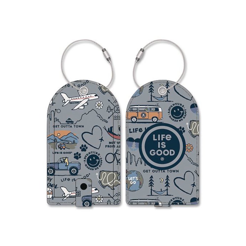Luggage Tag, Vegan Leather, Multicolor, 2/Pack. Picture 1