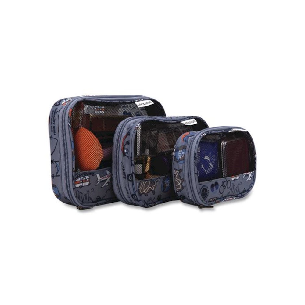 Three-Piece Packing Cube Set, Assorted Sizes, Multicolor. Picture 2