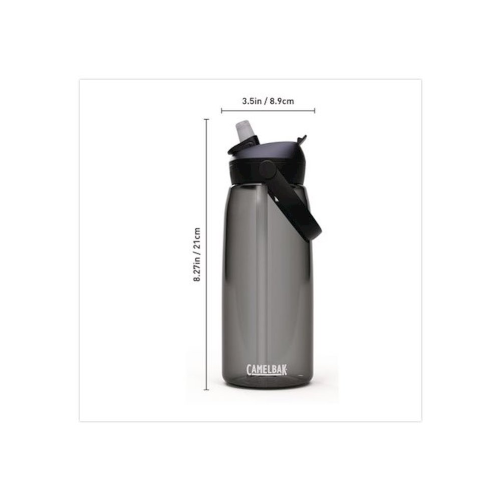 Thrive FlipStraw Plastic Water Bottle, 32 oz, Charcoal. Picture 5