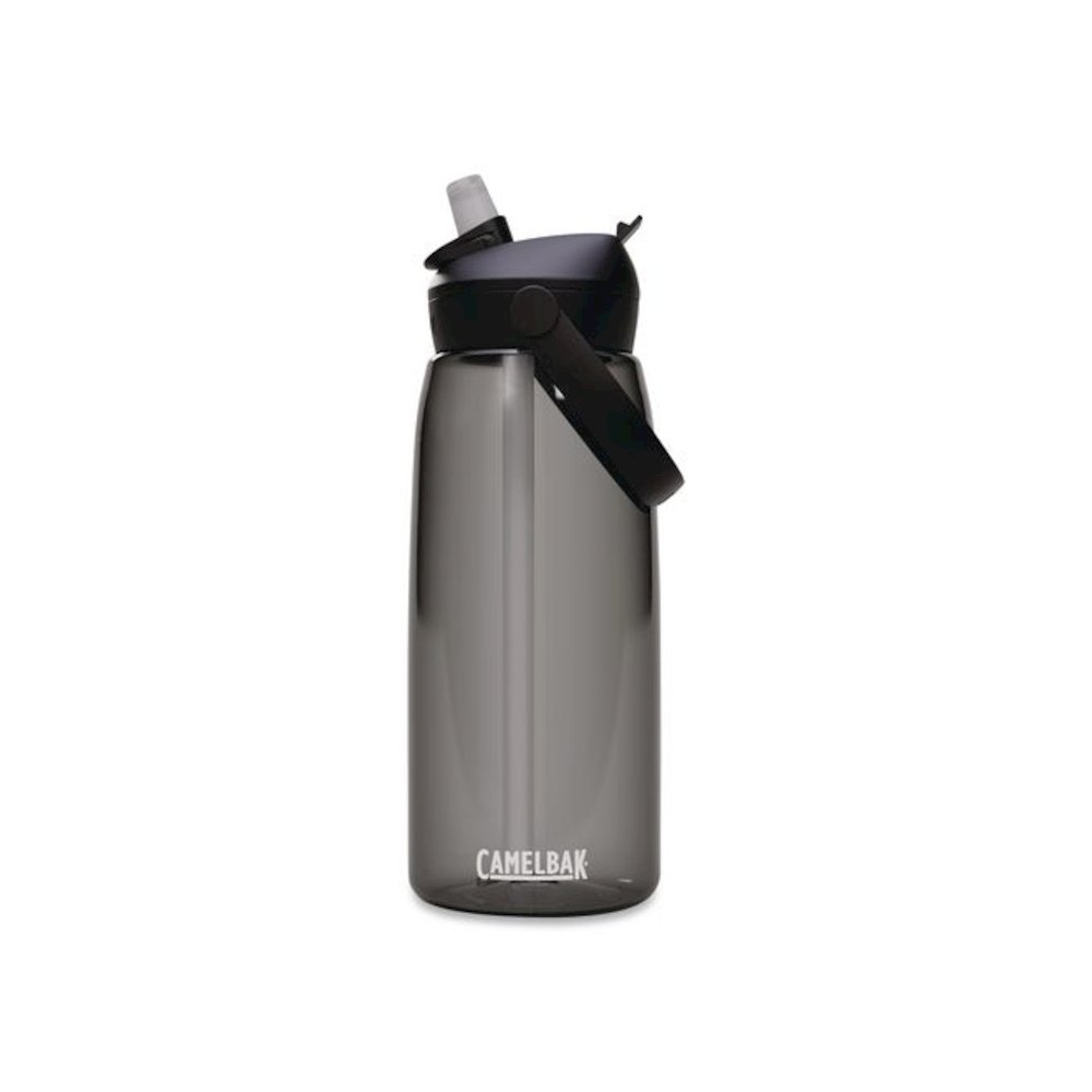 Thrive FlipStraw Plastic Water Bottle, 32 oz, Charcoal. Picture 1