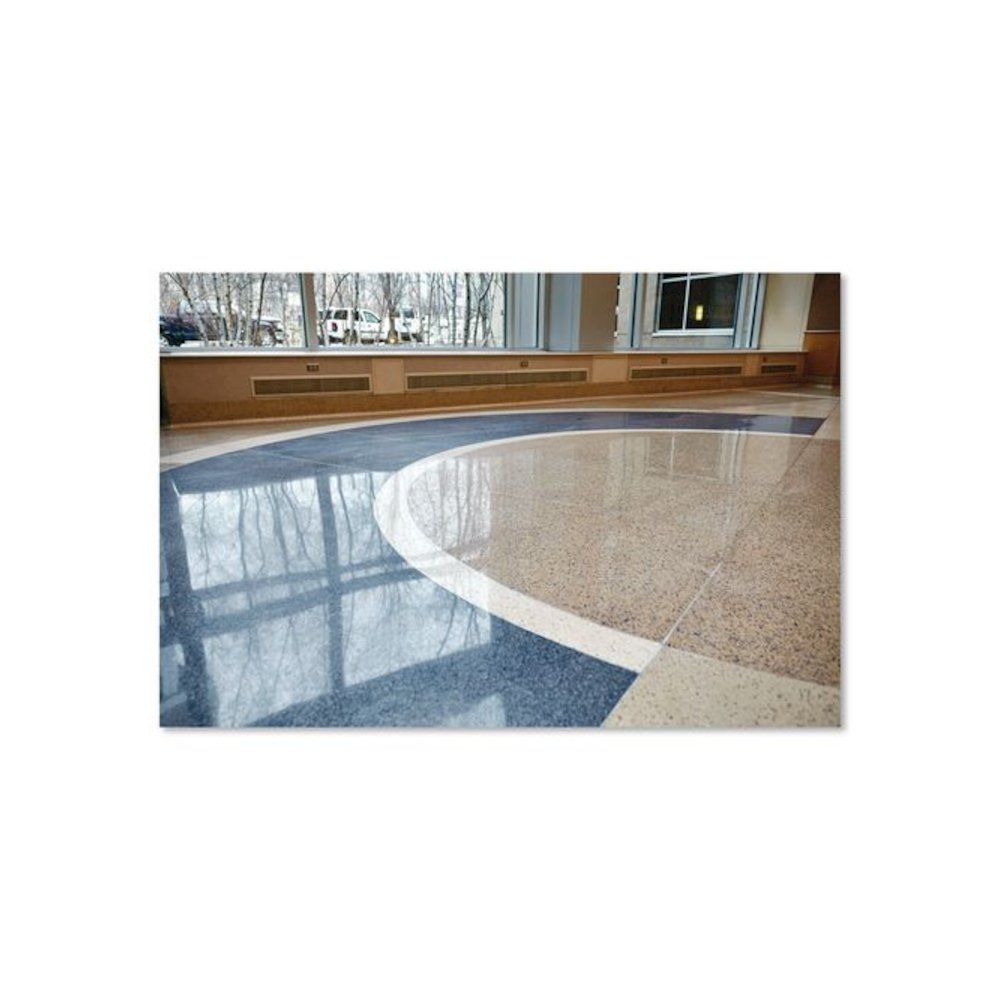 Clean and Shine Pad, 17" Diameter, Brown/Yellow, 5/Carton. Picture 6