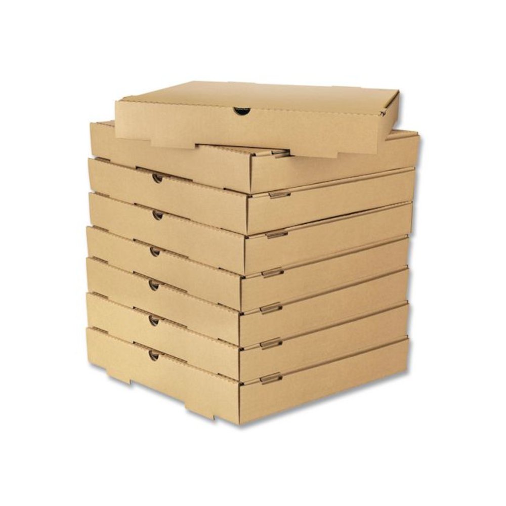 Corrugated Pizza Box, 14 x 14 x 2, Kraft, Cardboard, 50/Carton. Picture 3