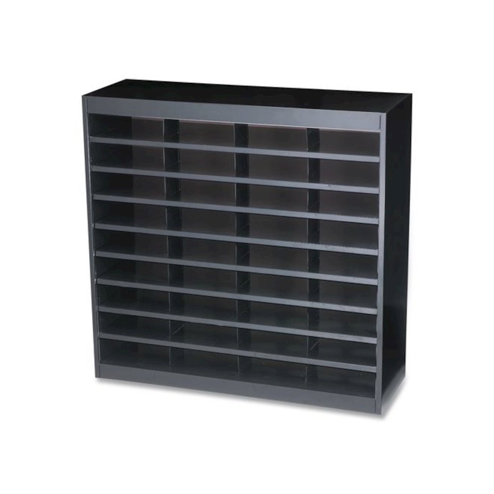 Steel/Fiberboard E-Z Stor Sorter, 36 Compartments, 37.5 x 12.75 x 36.5, Black. Picture 3