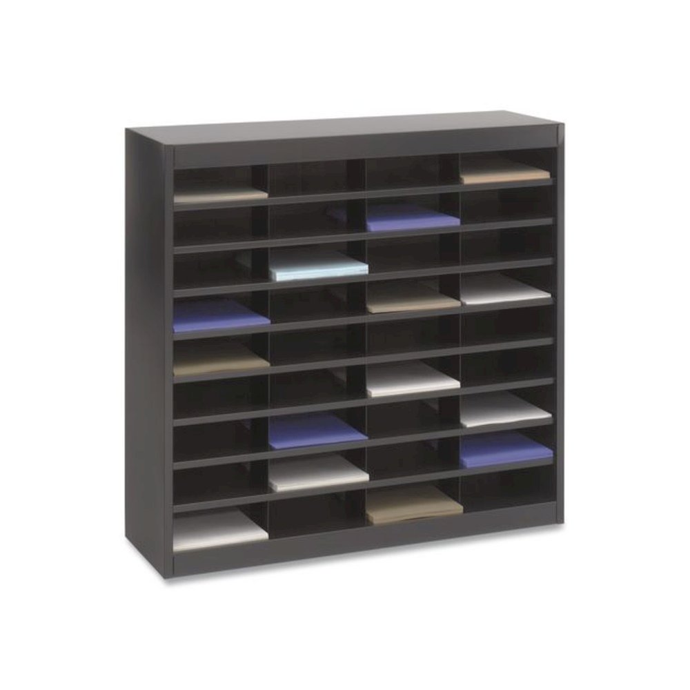 Steel/Fiberboard E-Z Stor Sorter, 36 Compartments, 37.5 x 12.75 x 36.5, Black. Picture 4