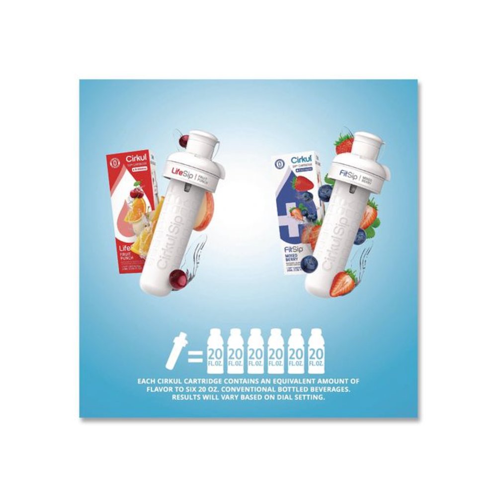 Flavor Water Bottle Kit, 22 oz, White. Picture 2