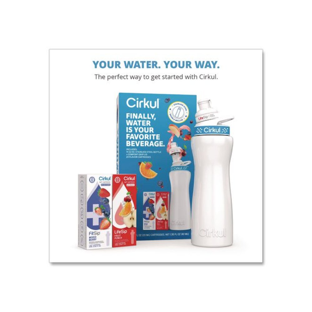 Flavor Water Bottle Kit, 22 oz, White. Picture 4