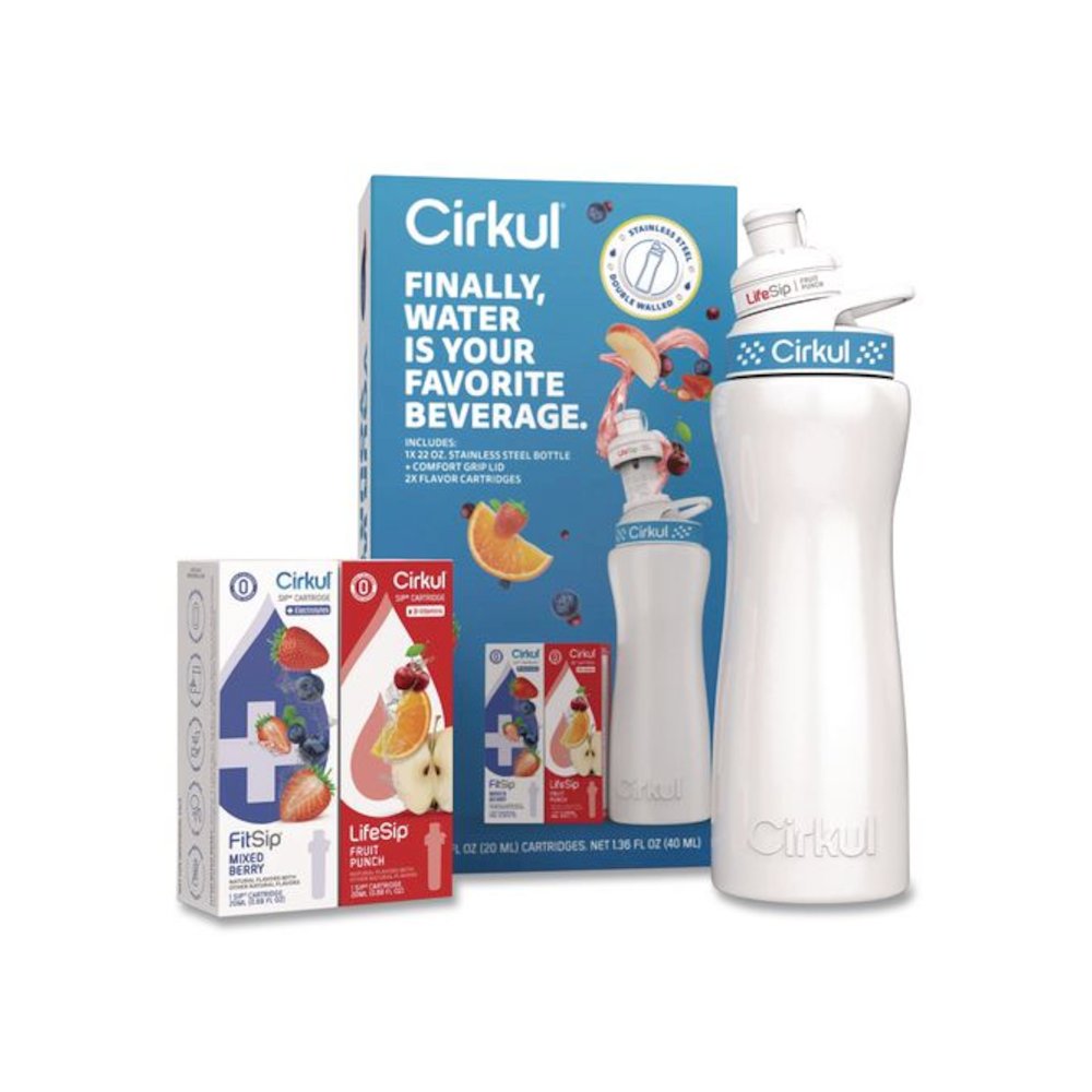 Flavor Water Bottle Kit, 22 oz, White. Picture 1