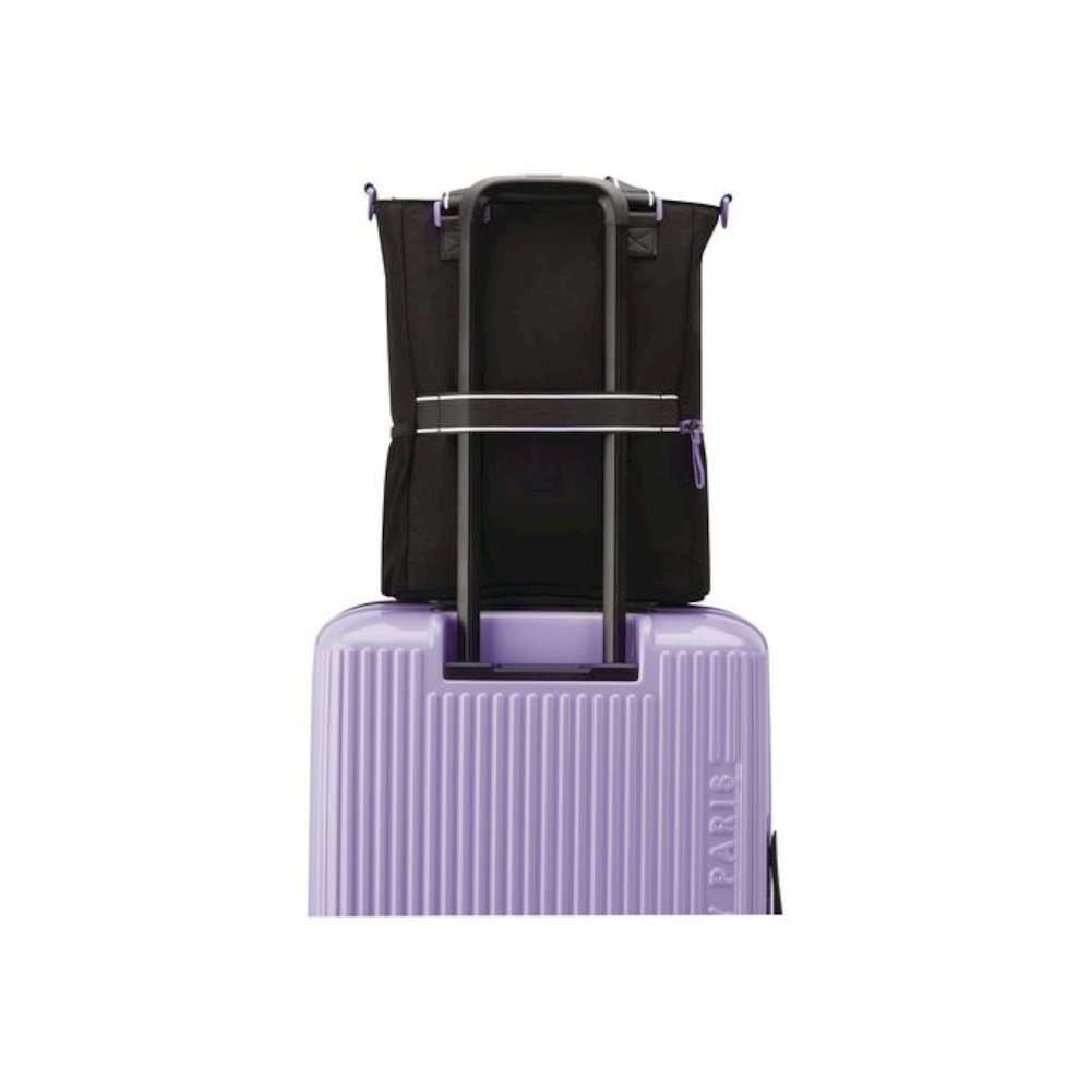 Florence by Mills Your Story Tote Bag, 15.6" Laptop Compartment, 12.5" x 4.75" x 14.25", Black/Purple. Picture 6