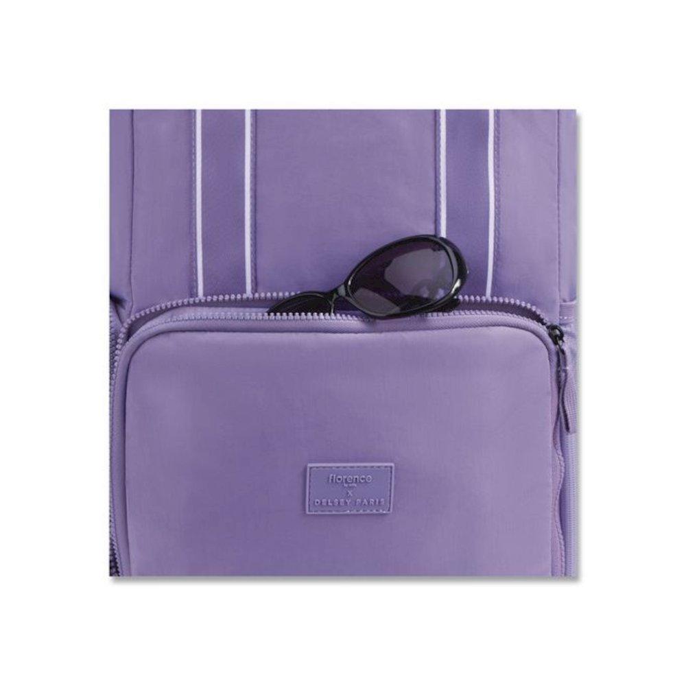 Florence by Mills Carefree Carry Laptop Backpack, Fits Devices Up to 16.9", 12.5 x 7.25 x 17.5, Lavender. Picture 5