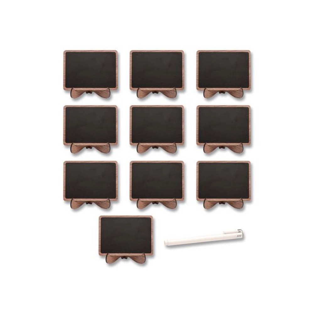 Mini Chalkboards, Black Surface, Brown Frame, 2.9 x 3.9, 10/Pack. Picture 8