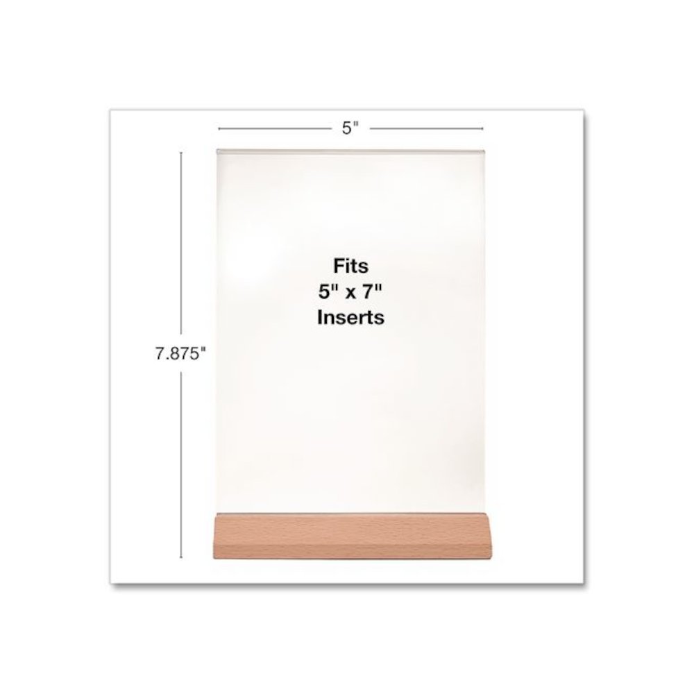 Acrylic Sign Holder with Wood Base, 5 x 7 Insert. Picture 2