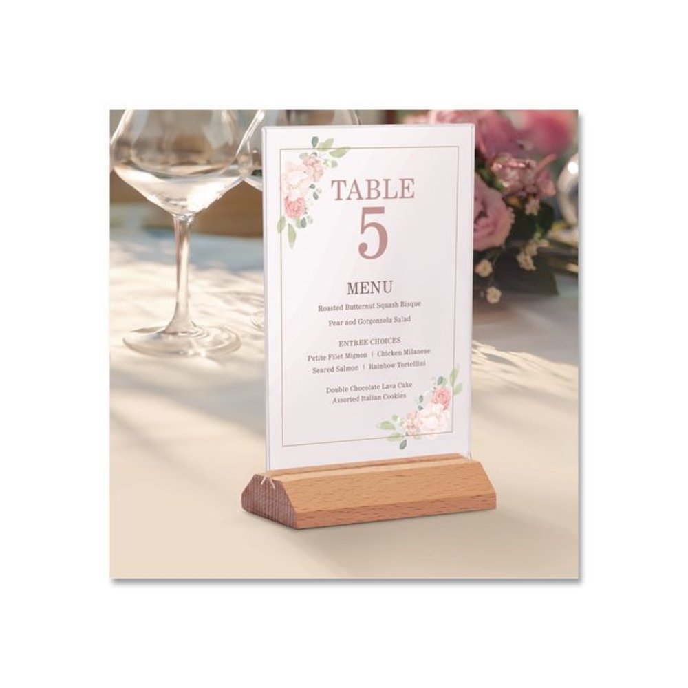 Acrylic Sign Holder with Wood Base, 5 x 7 Insert. Picture 3