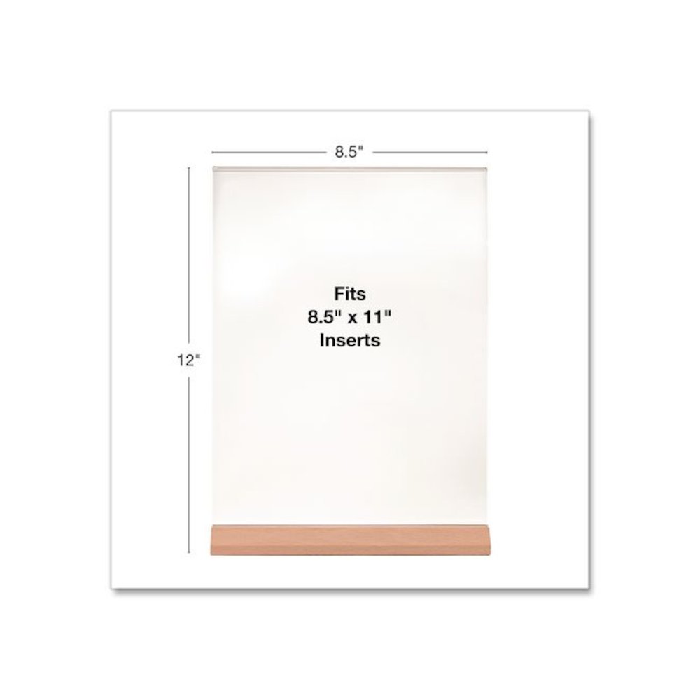 Acrylic Sign Holder with Wood Base, 8.5 x 11 Insert. Picture 2
