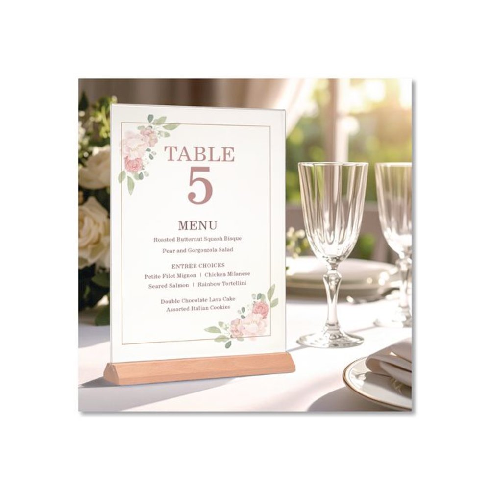 Acrylic Sign Holder with Wood Base, 8.5 x 11 Insert. Picture 3