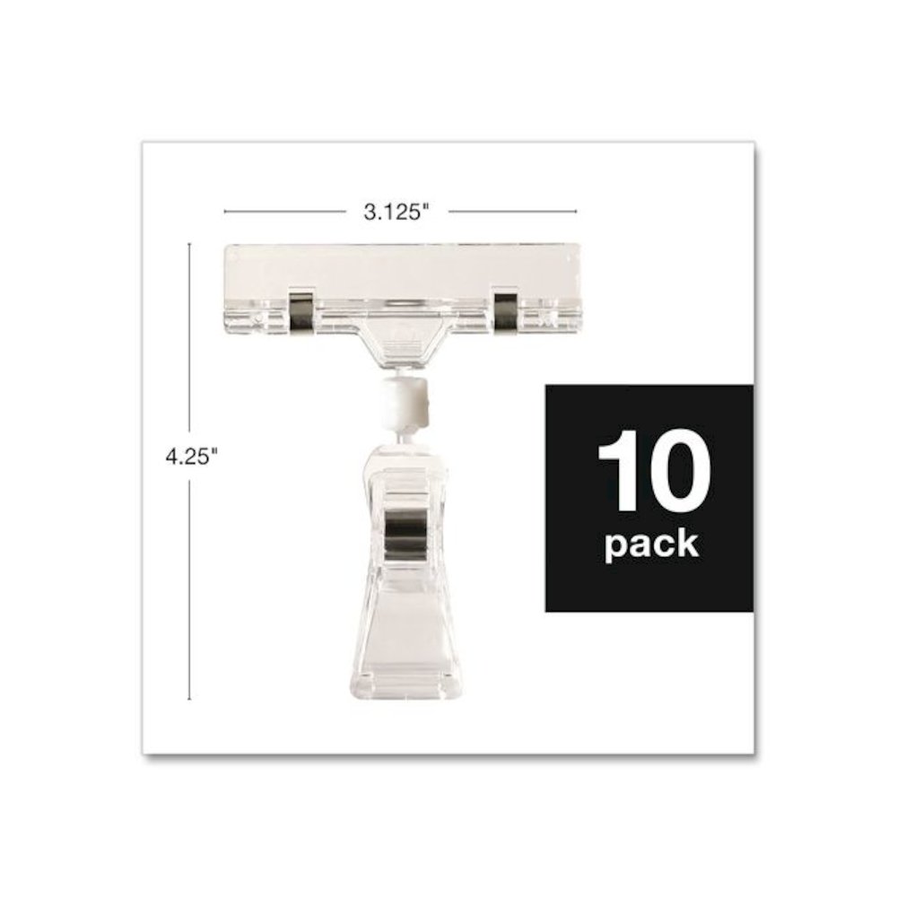 Sign Holder Clips, Clear, 10/Pack. Picture 6