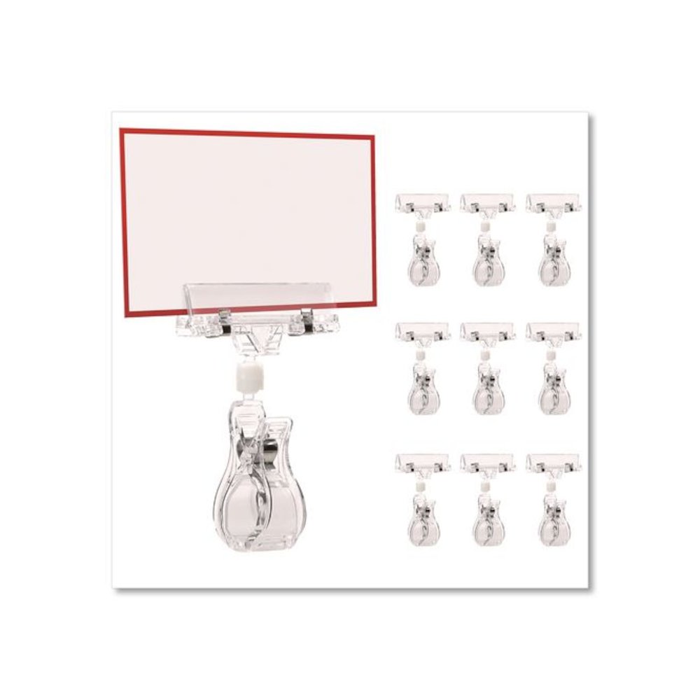 Sign Holder Clips, Clear, 10/Pack. Picture 8