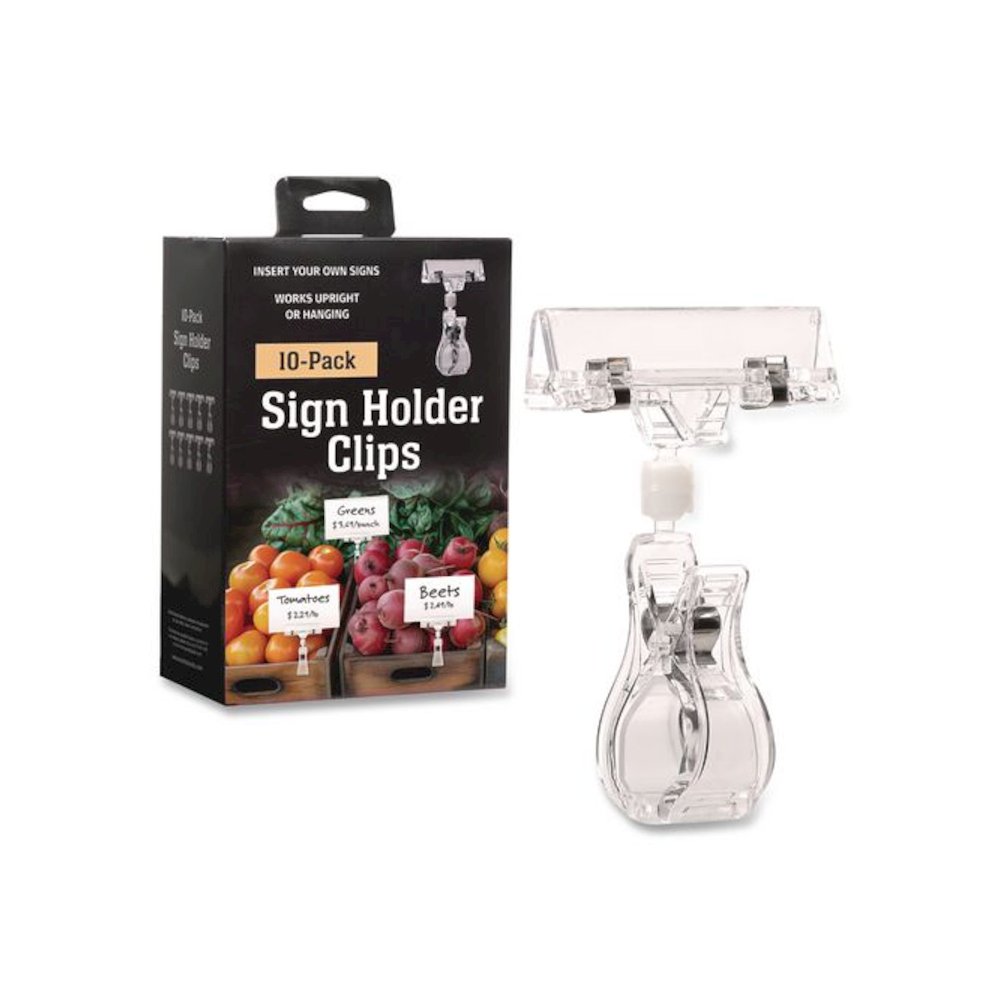 Sign Holder Clips, Clear, 10/Pack. Picture 1