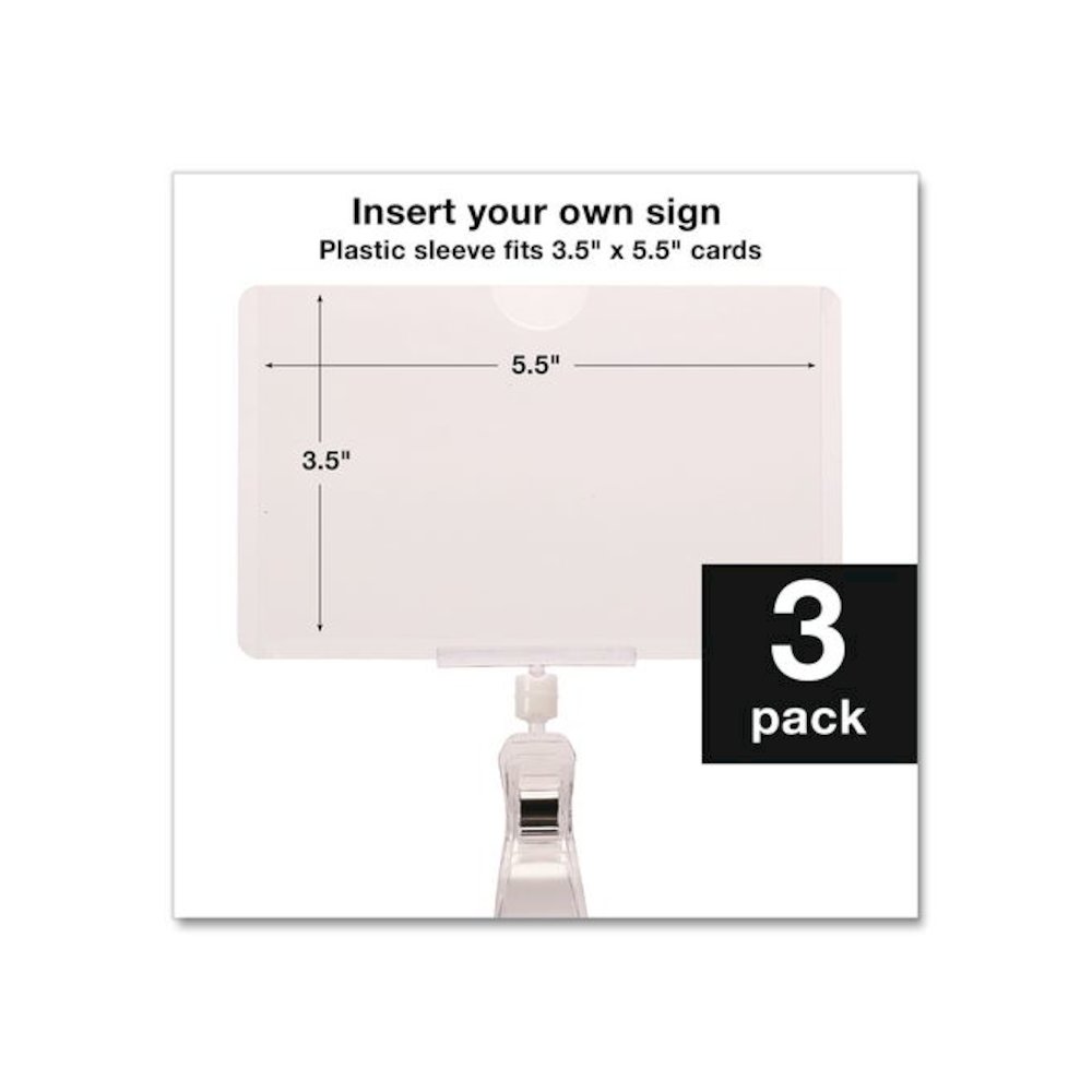 Swivel Clip Signs, Clear, 3/Pack. Picture 4