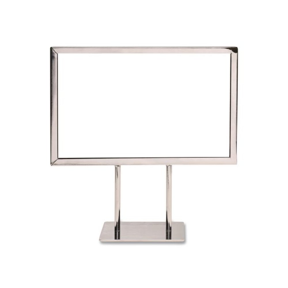 Metal Countertop Sign Holder, 7 x 11 Insert, Silver. Picture 1