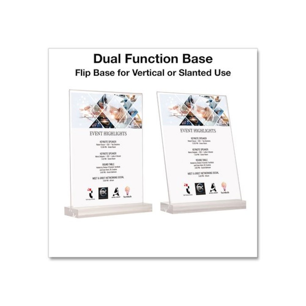 Acrylic Sign Holder with Dual Function Base, 5 x 7 Insert. Picture 3