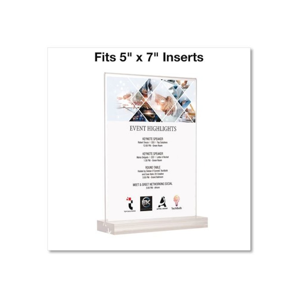Acrylic Sign Holder with Dual Function Base, 5 x 7 Insert. Picture 4