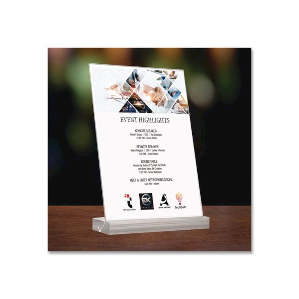 Acrylic Sign Holder with Dual Function Base, 5 x 7 Insert. Picture 5