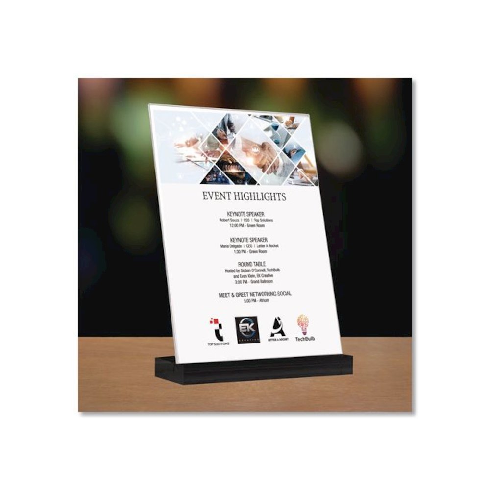 Acrylic Sign Holder with Black Angled Base, 5 x 7 Insert. Picture 3