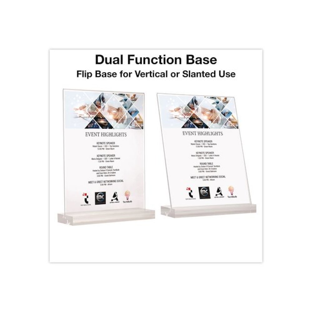 Acrylic Sign Holder with Dual Function Base, 8.5 x 11 Insert. Picture 3