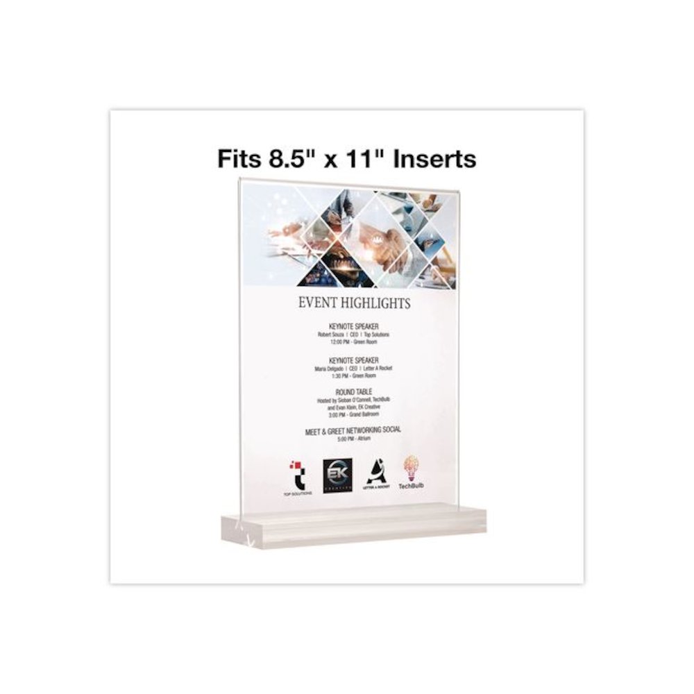 Acrylic Sign Holder with Dual Function Base, 8.5 x 11 Insert. Picture 4
