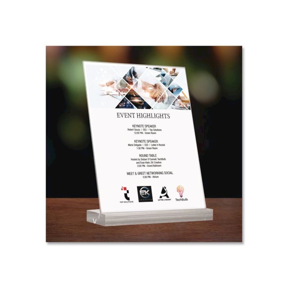 Acrylic Sign Holder with Dual Function Base, 8.5 x 11 Insert. Picture 5