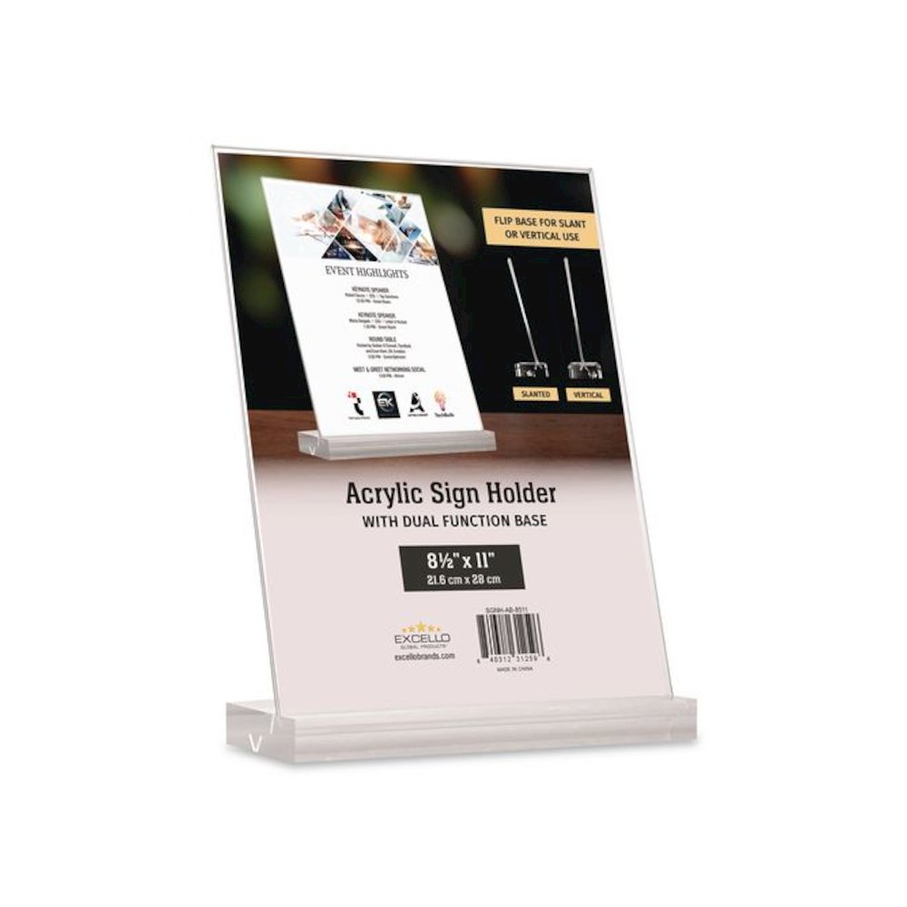 Acrylic Sign Holder with Dual Function Base, 8.5 x 11 Insert. Picture 7