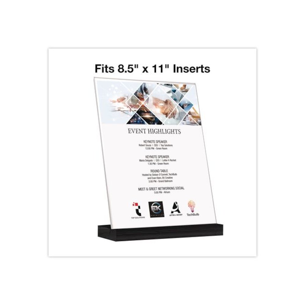 Acrylic Sign Holder with Black Angled Base, 8.5 x 11 Insert. Picture 2