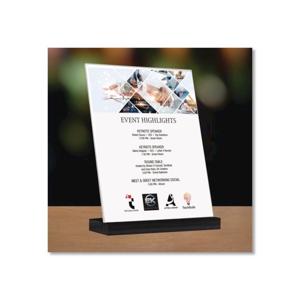 Acrylic Sign Holder with Black Angled Base, 8.5 x 11 Insert. Picture 3