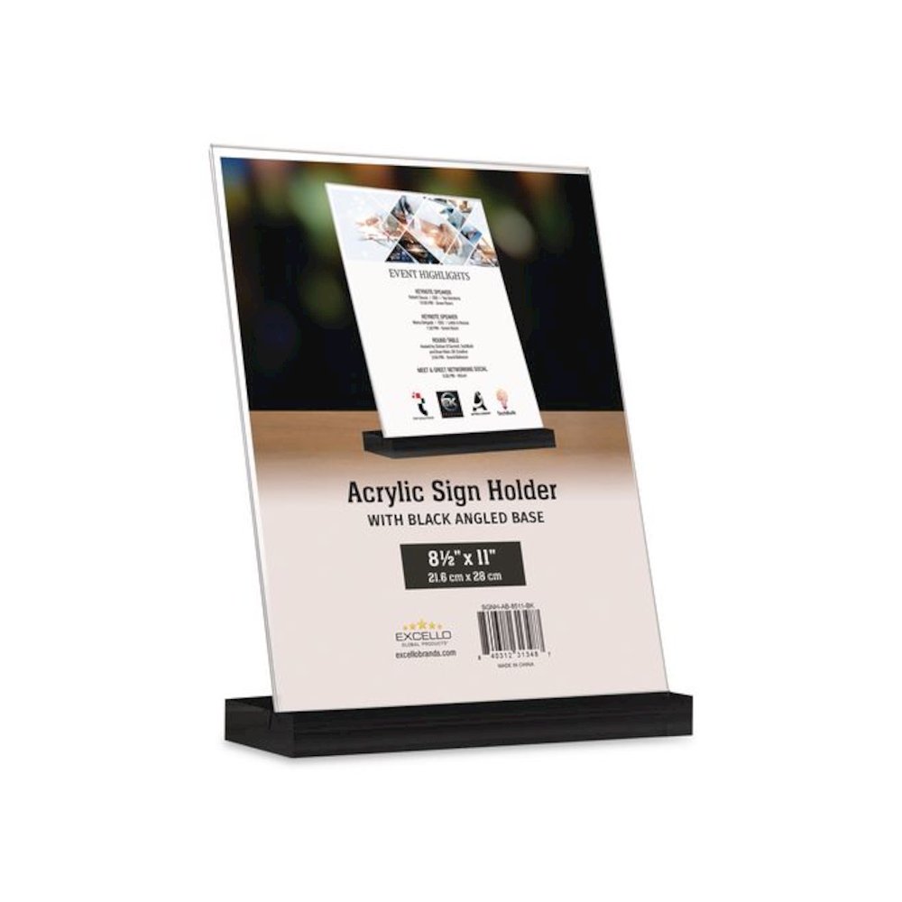 Acrylic Sign Holder with Black Angled Base, 8.5 x 11 Insert. Picture 4