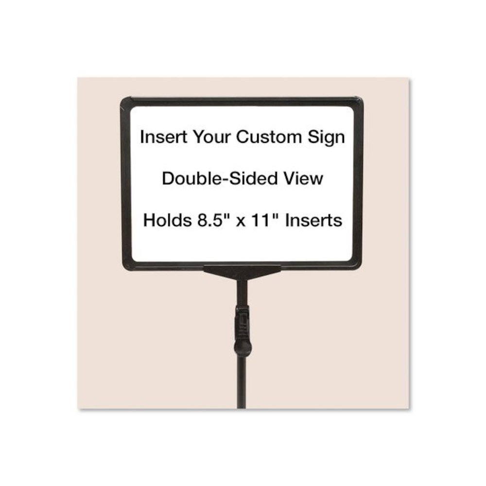 Adjustable Tabletop Pedestal Sign, 8.5 x 11 Insert, Black. Picture 4