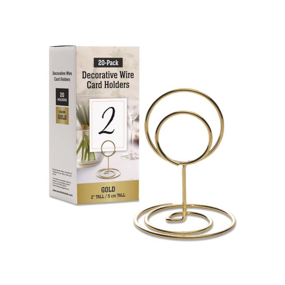 Decorative Wire Card Holders, Gold Frame, 20/Pack. Picture 1