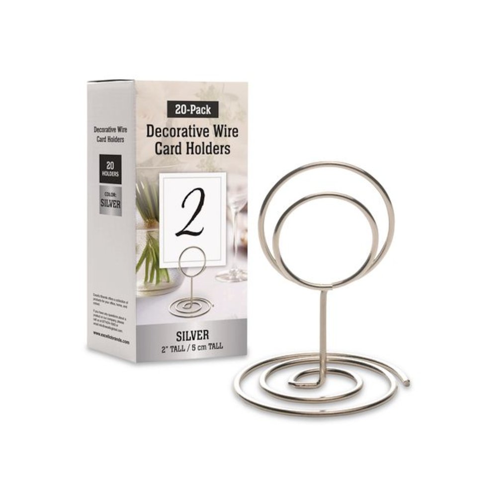Decorative Wire Card Holders, Silver Frame, 20/Pack. Picture 1