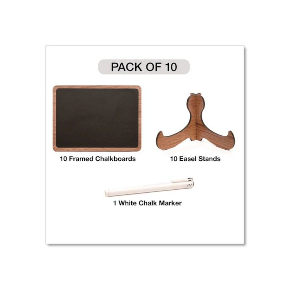 Mini Chalkboards, Black Surface, Brown Frame, 2.9 x 3.9, 10/Pack. Picture 2