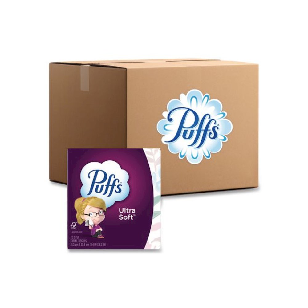 Ultra Soft Facial Tissue, 2-Ply, White, 72 Sheets/Box, 24 Boxes/Carton. Picture 1