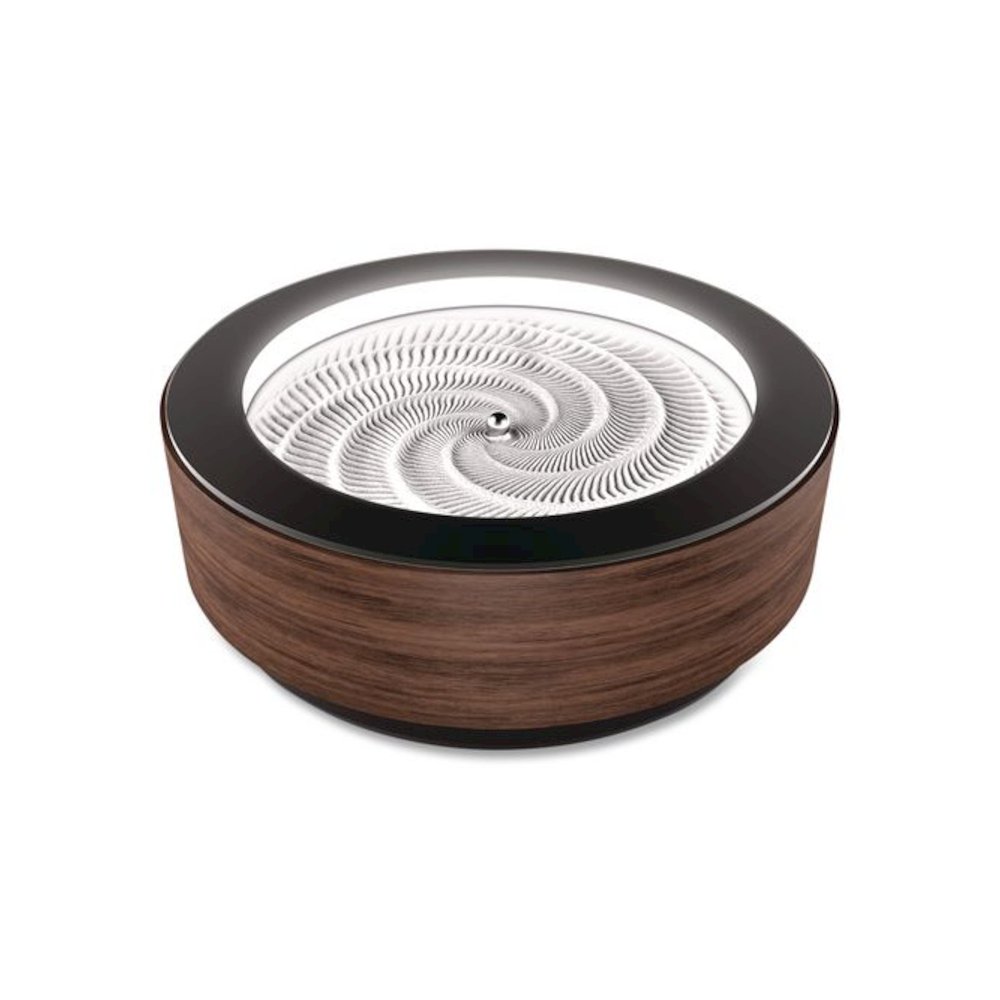 Drift Premium Wood Sand Table, 10" Diameter x 3.42"h, Walnut. Picture 1